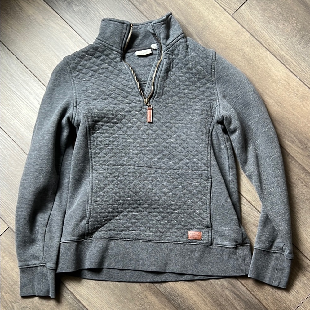 L.L. Bean Gray Cowl Neck Sweater with Textured Design